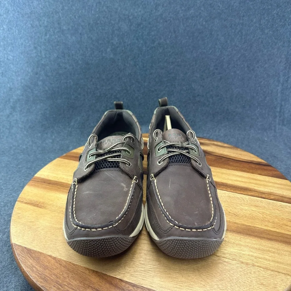 Sperry Top-Sider Seakite Sport Moc Mens 11M Brown Leather Boat Shoes STS10004